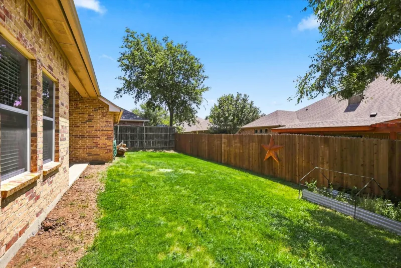 Fenced backyard